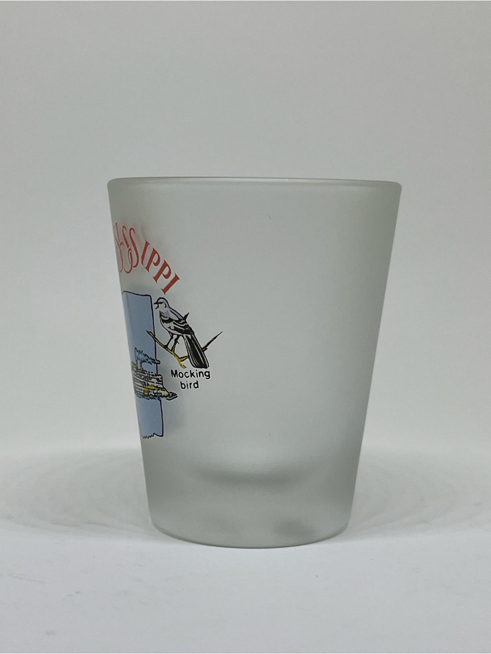 Mississippi Souvenir Frosted Glass - Blue and White Design - Picture 3 of 4